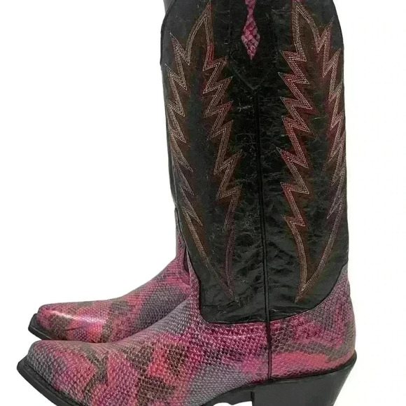 Johnny Ringo Women’s Marble Exotic Pink Black Cowgirl Western Boots Size 9.5 B - Picture 12 of 16